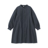 キッズ　両面起毛フランネルスタンドカラー長袖ワンピース