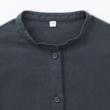 キッズ　両面起毛フランネルスタンドカラー長袖ワンピース