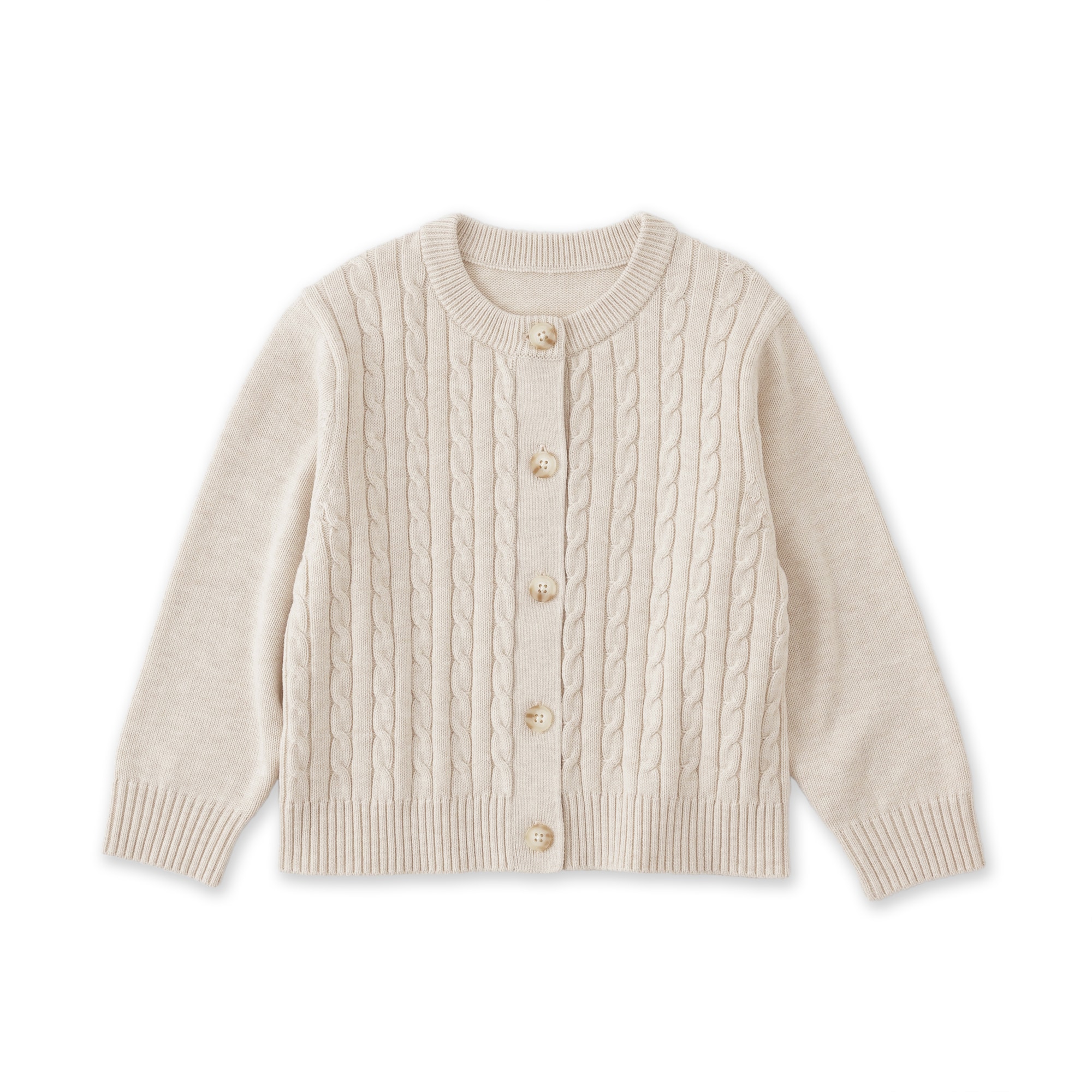 キッズ　洗えるニットクルーネックカーディガン