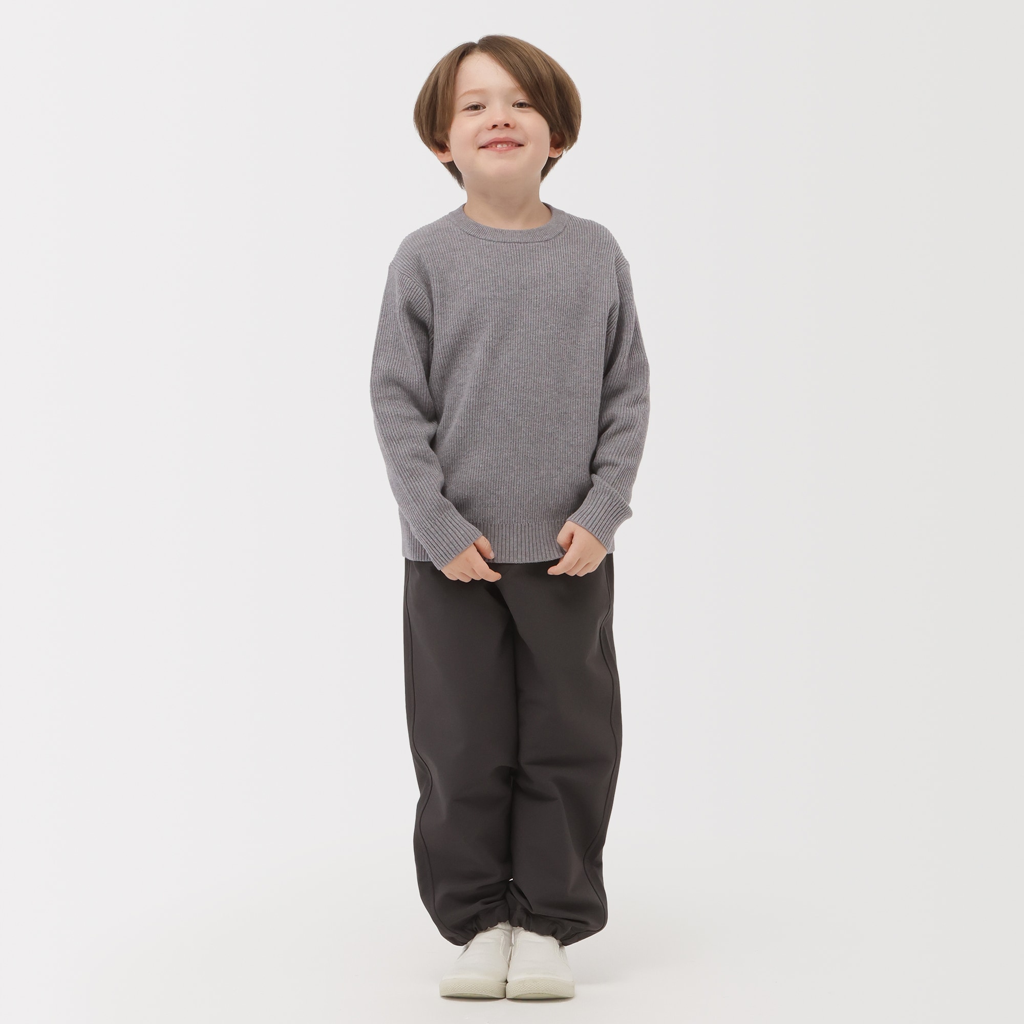 キッズ　洗えるニットクルーネックセーター