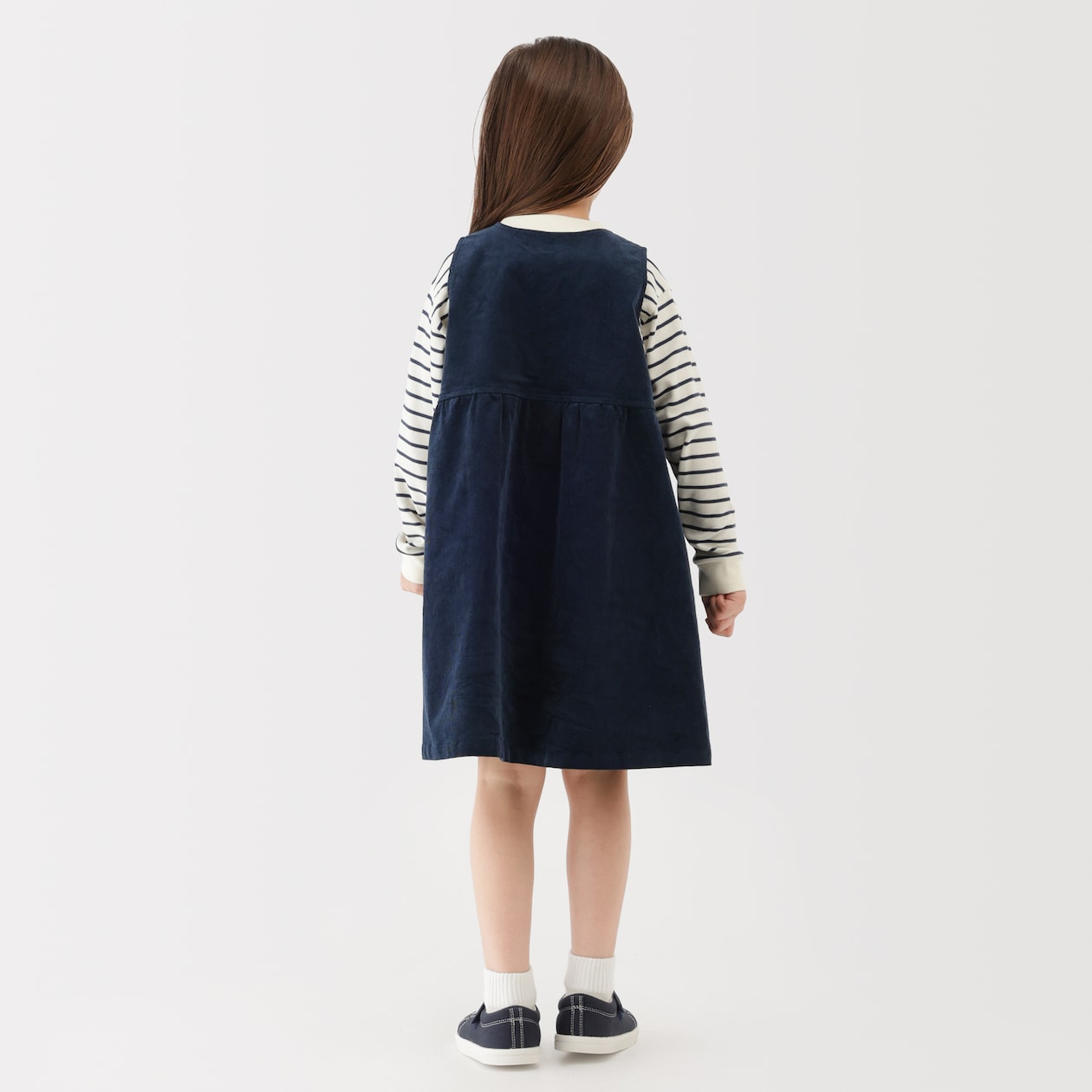 キッズ　ストレッチコーデュロイＶネックワンピース