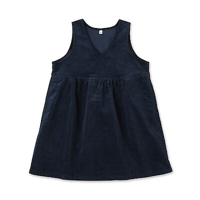 キッズ　ストレッチコーデュロイＶネックワンピース