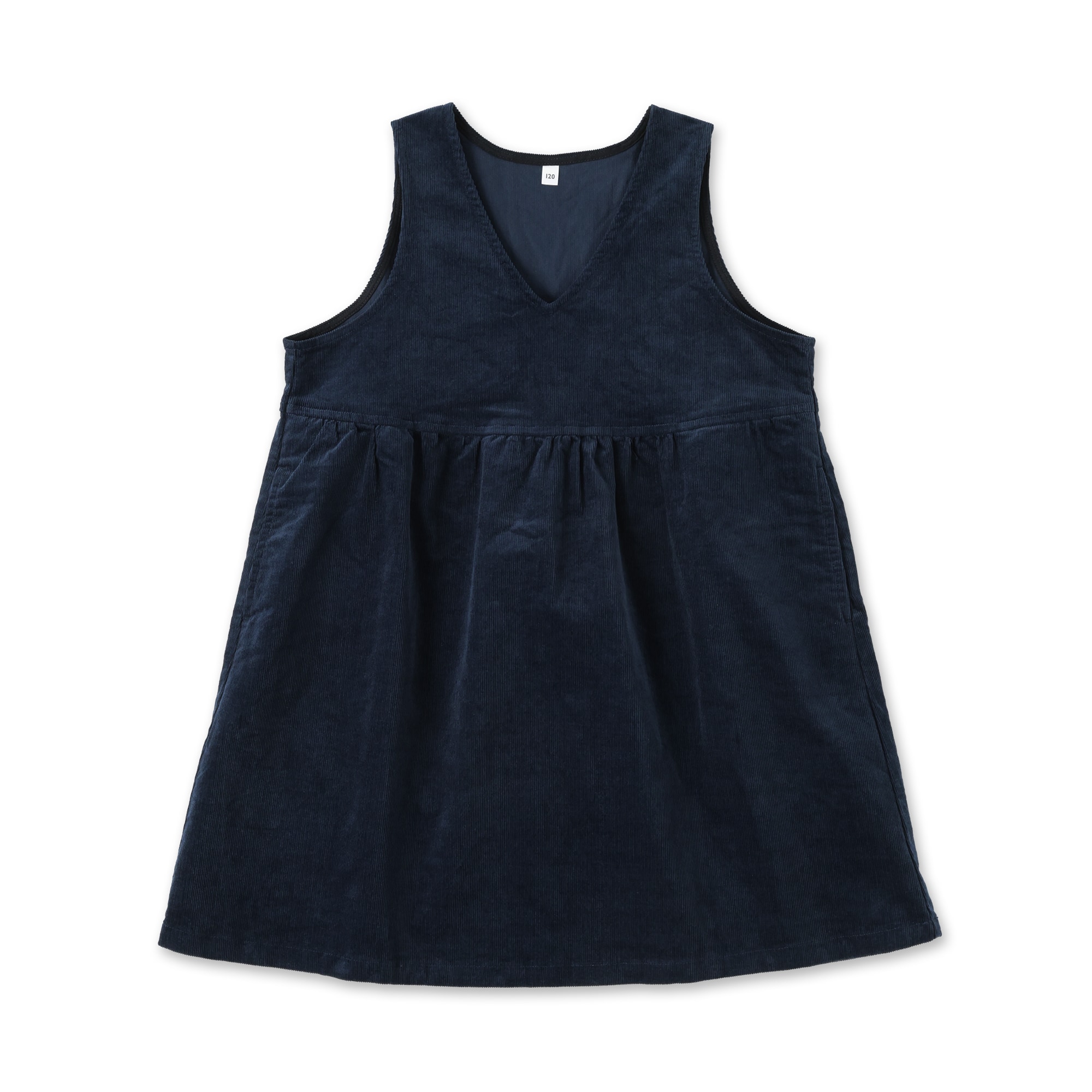 キッズ ストレッチコーデュロイVネックワンピース | 無印良品