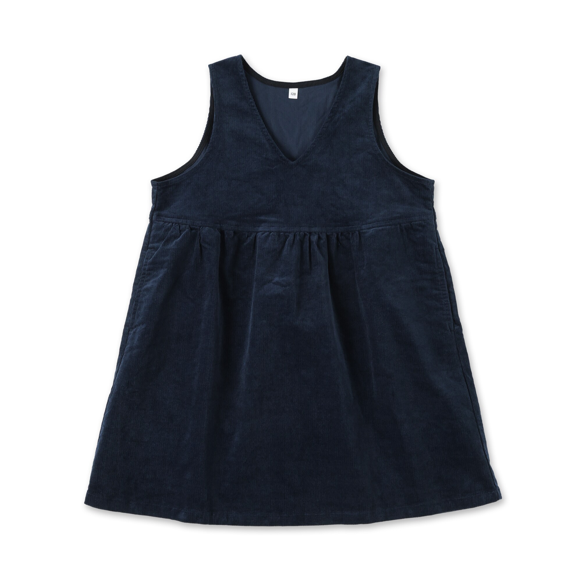 キッズ　ストレッチコーデュロイＶネックワンピース