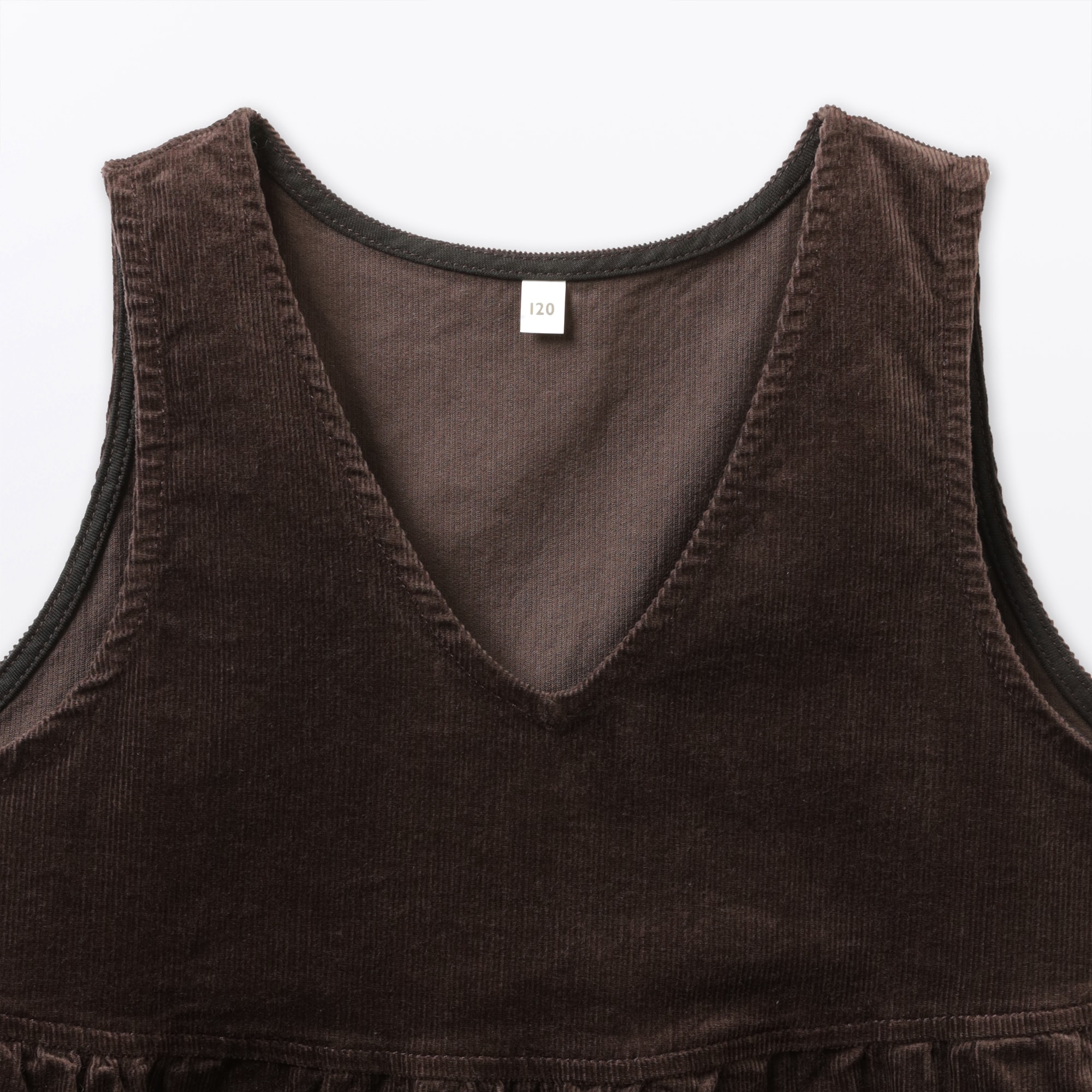 キッズ　ストレッチコーデュロイＶネックワンピース