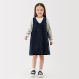 キッズ　ストレッチコーデュロイＶネックワンピース