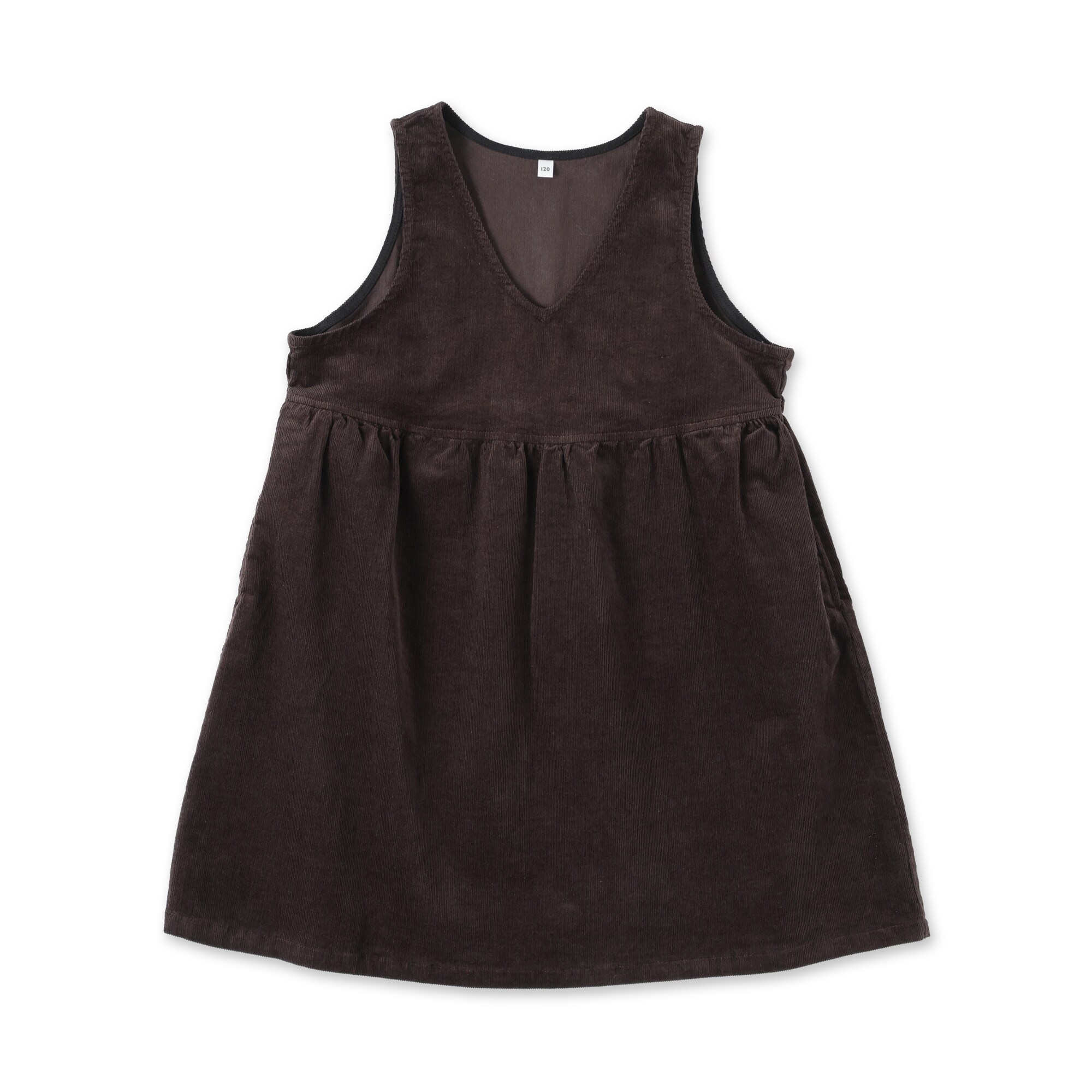 キッズ　ストレッチコーデュロイＶネックワンピース