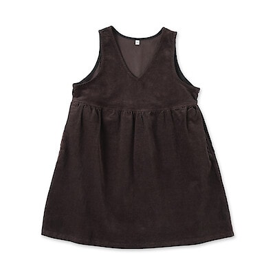 キッズ　ストレッチコーデュロイＶネックワンピース