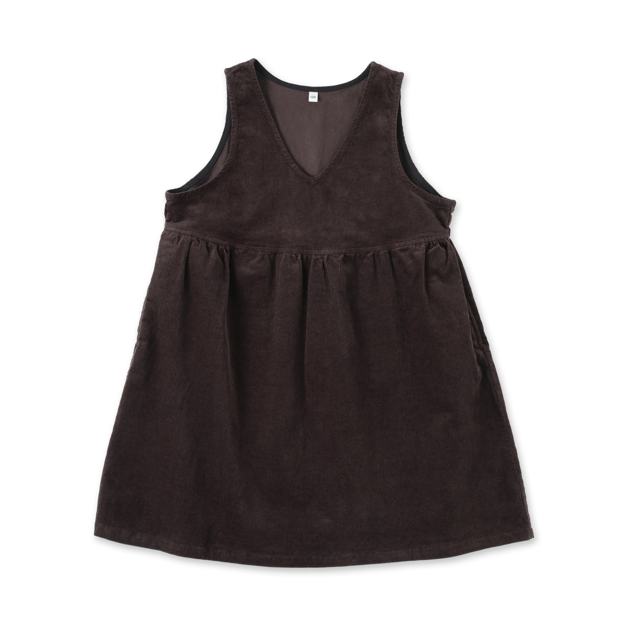 キッズ　ストレッチコーデュロイＶネックワンピース