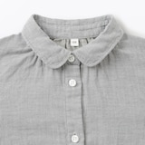 キッズ　二重ガーゼレギュラーカラー長袖ワンピース