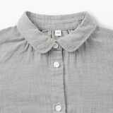 キッズ　二重ガーゼレギュラーカラー長袖ワンピース