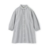 キッズ　二重ガーゼレギュラーカラー長袖ワンピース