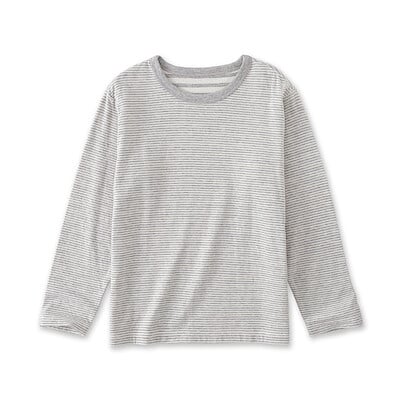 キッズ　接結編みクルーネック長袖Ｔシャツ