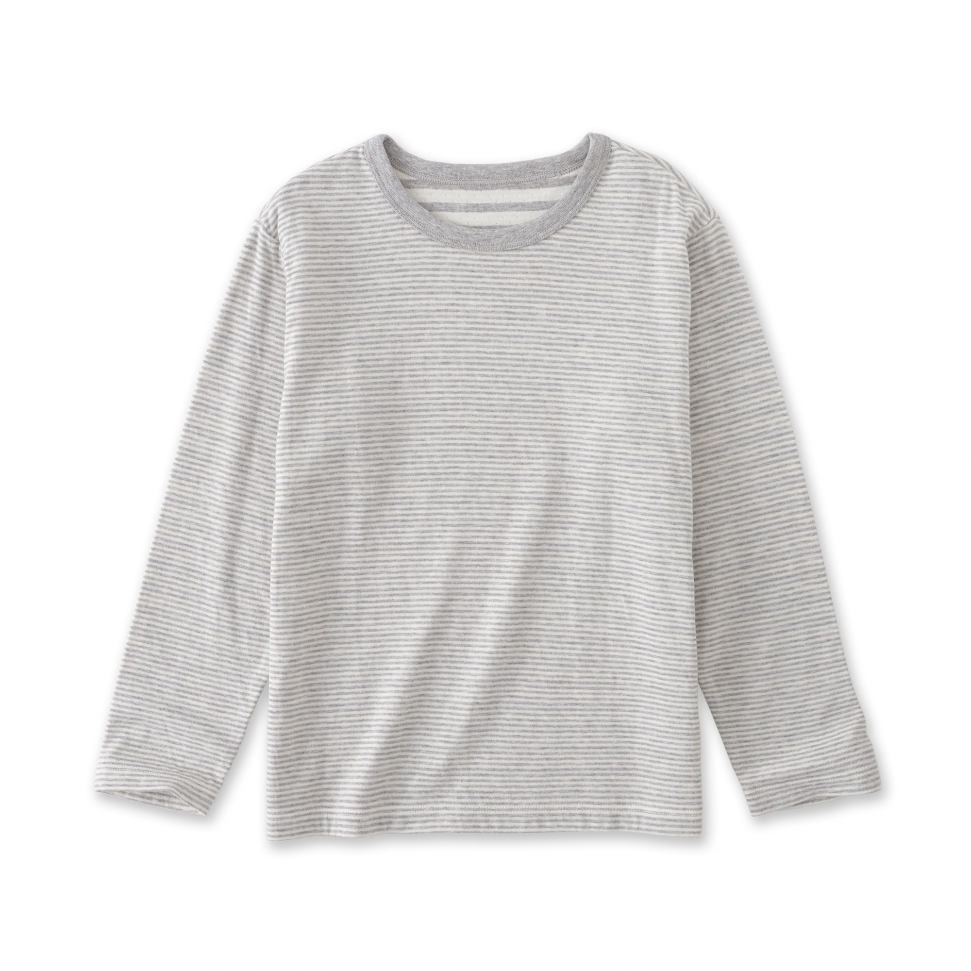 キッズ 接結編みクルーネック長袖Tシャツ | 無印良品