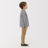 キッズ　接結編みクルーネック長袖Ｔシャツ