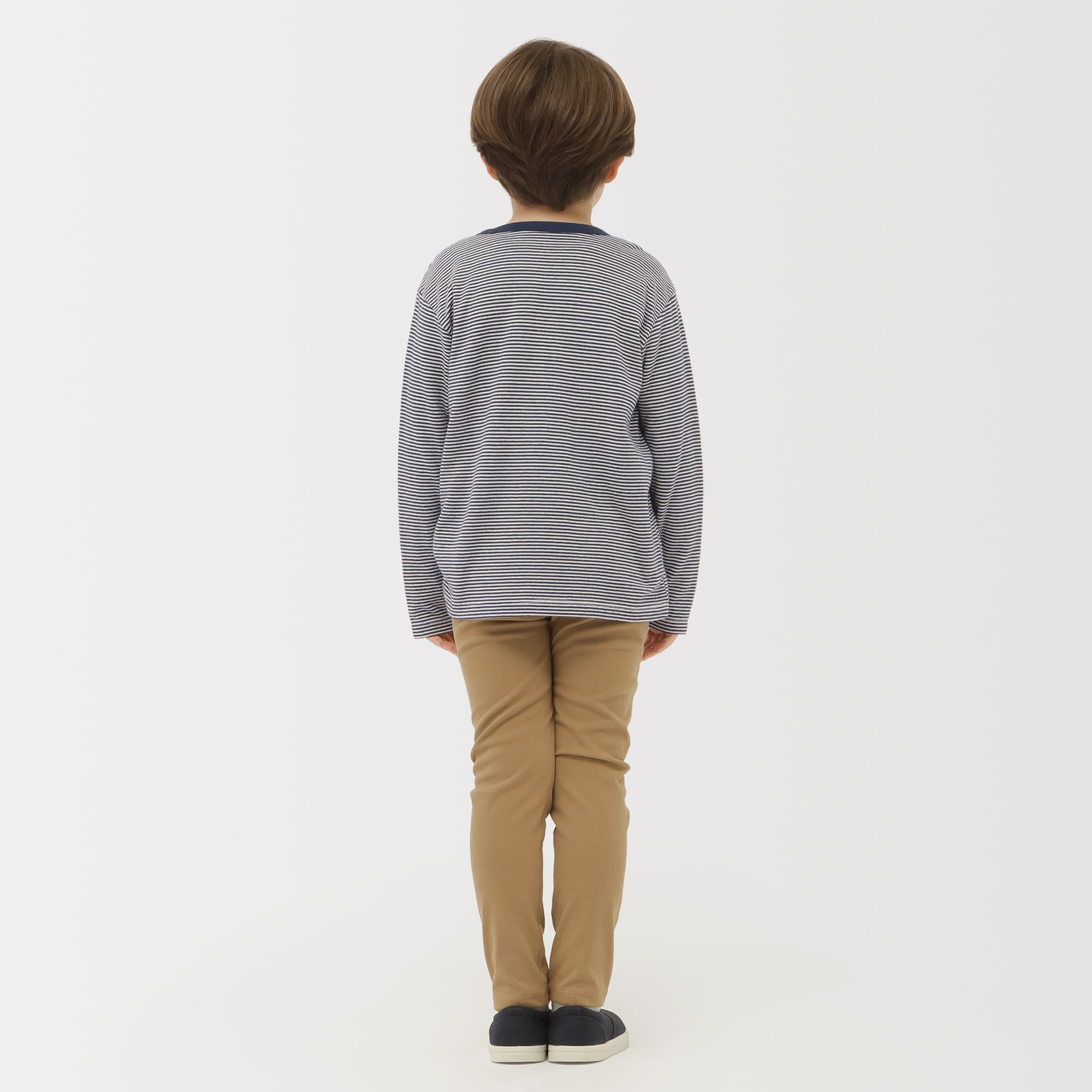 キッズ　接結編みクルーネック長袖Ｔシャツ