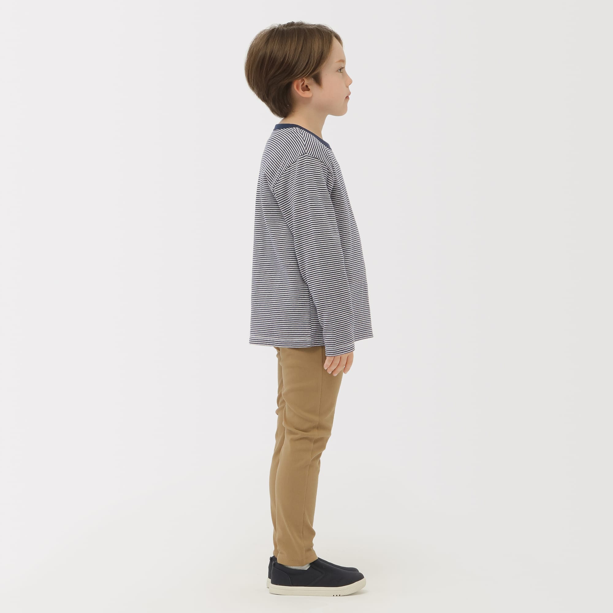 キッズ　接結編みクルーネック長袖Ｔシャツ