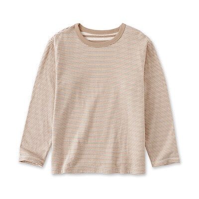 キッズ　接結編みクルーネック長袖Ｔシャツ