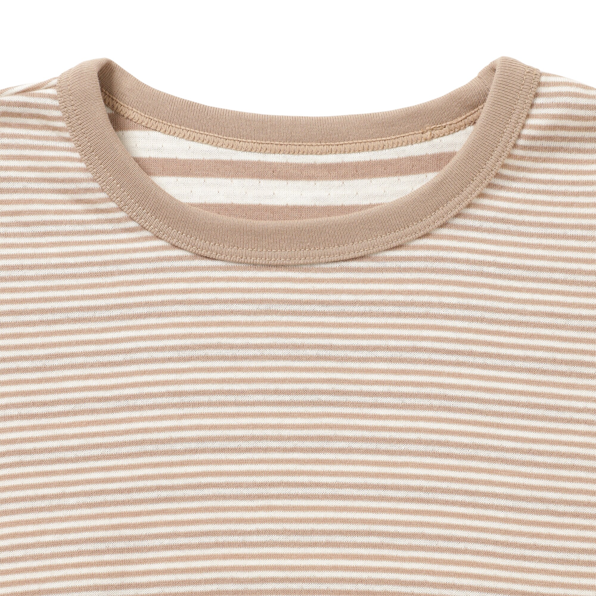 キッズ　接結編みクルーネック長袖Ｔシャツ