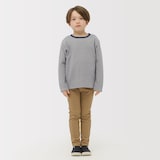 キッズ　接結編みクルーネック長袖Ｔシャツ