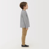 キッズ　接結編みクルーネック長袖Ｔシャツ