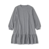 キッズ　両面起毛クルーネック長袖ワンピース