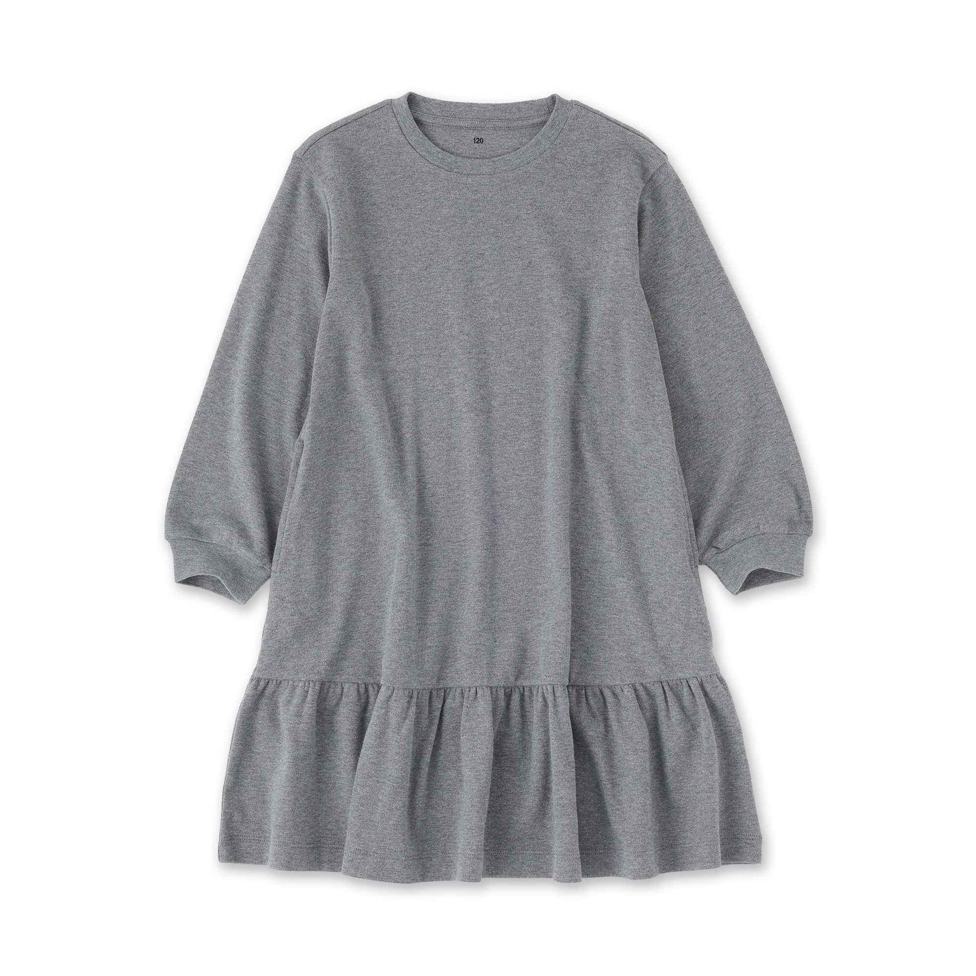 キッズ　両面起毛クルーネック長袖ワンピース