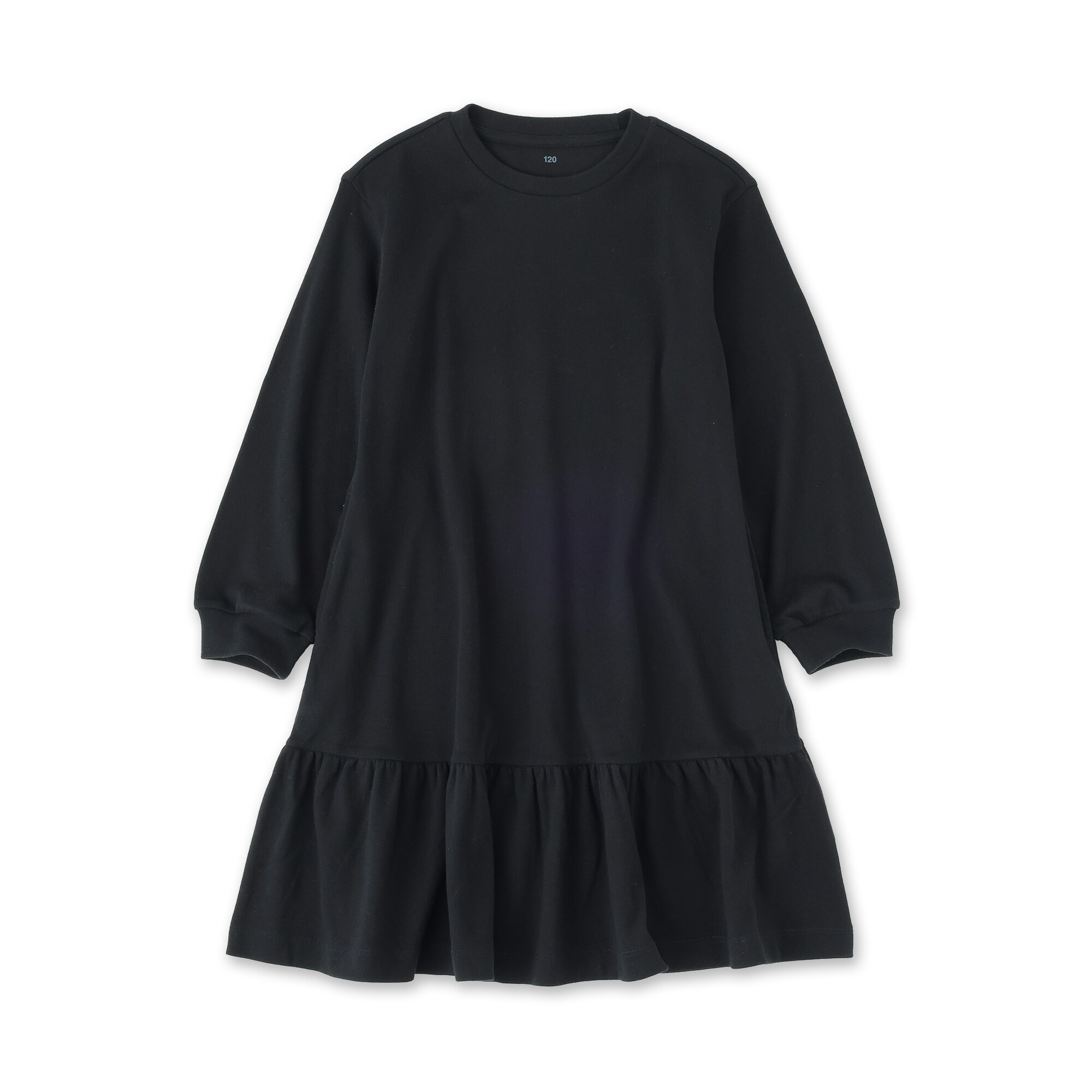キッズ　両面起毛クルーネック長袖ワンピース