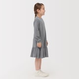 キッズ　両面起毛クルーネック長袖ワンピース