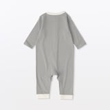 ベビー　脇に縫い目のないフライス編み長袖カバーオール