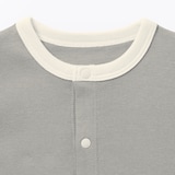 ベビー　脇に縫い目のないフライス編み長袖カバーオール