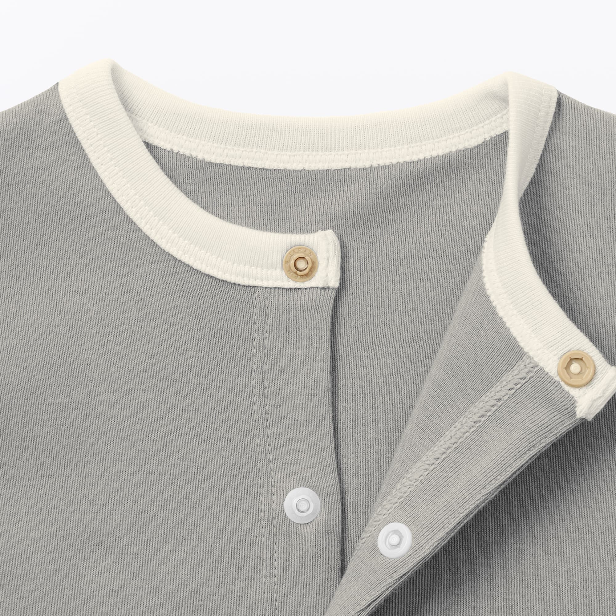 ベビー　脇に縫い目のないフライス編み長袖カバーオール