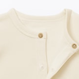 ベビー　脇に縫い目のないフライス編み長袖カバーオール