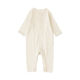ベビー　脇に縫い目のないフライス編み長袖カバーオール