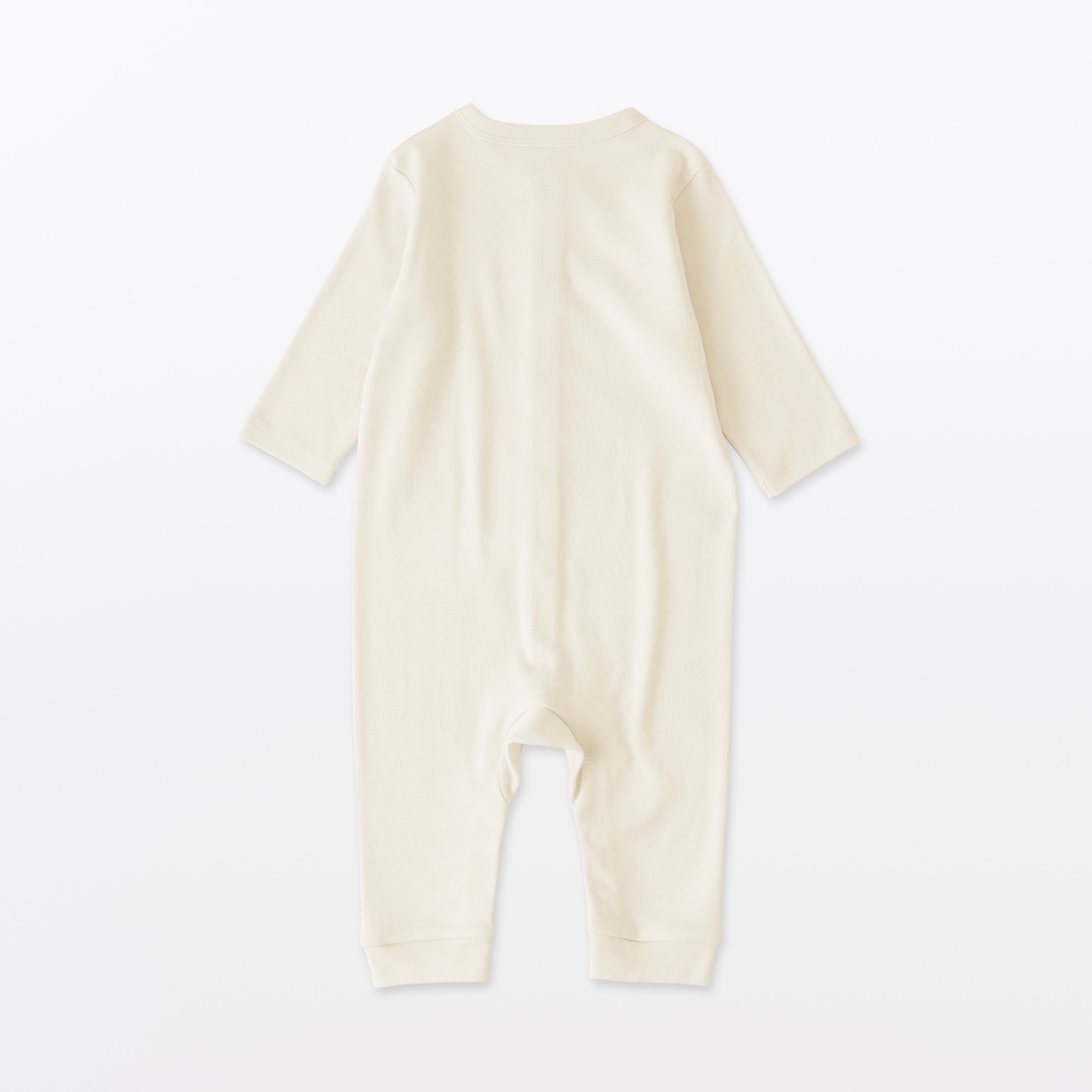 ベビー　脇に縫い目のないフライス編み長袖カバーオール
