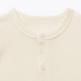 ベビー　脇に縫い目のないフライス編み長袖カバーオール