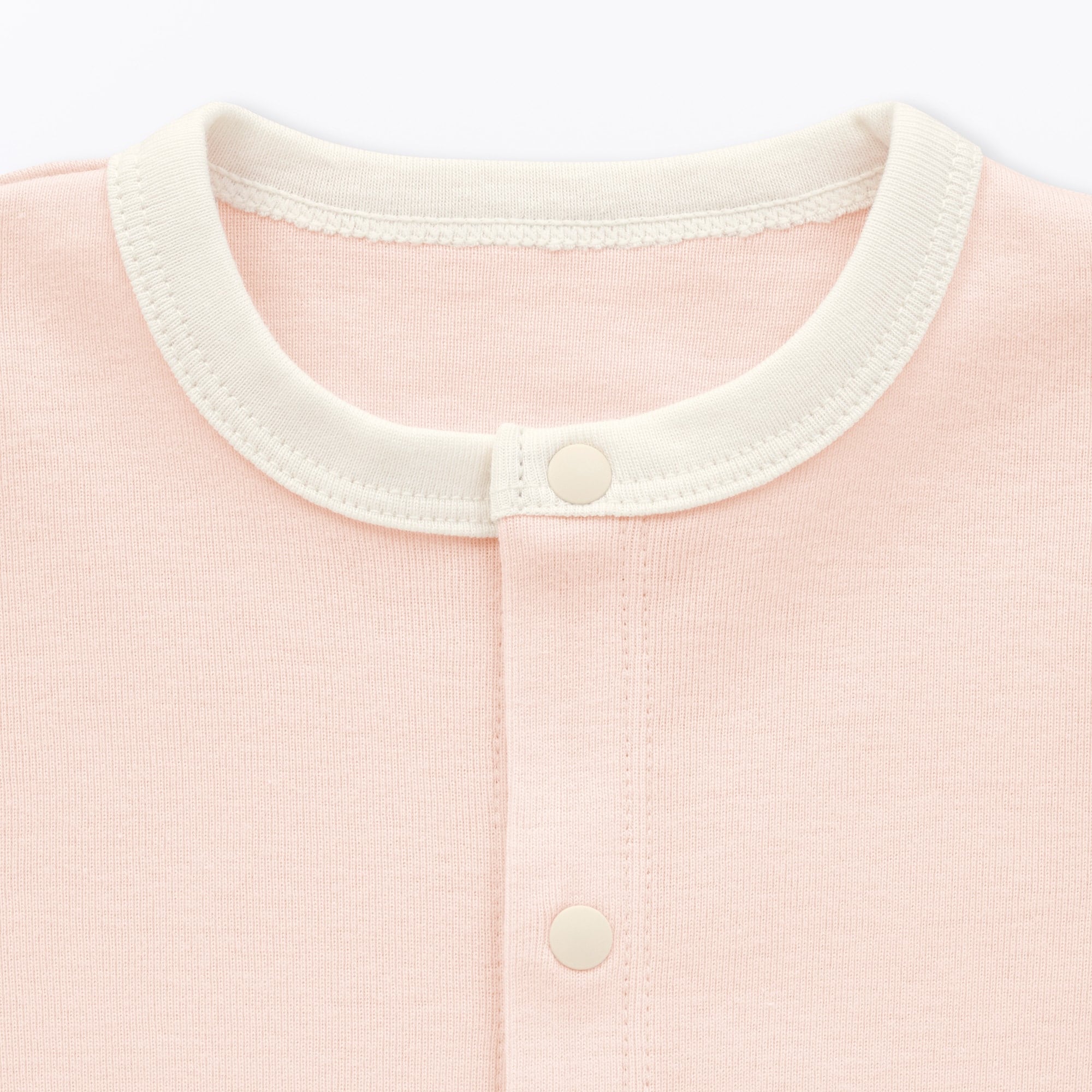 ベビー　脇に縫い目のないフライス編み長袖カバーオール