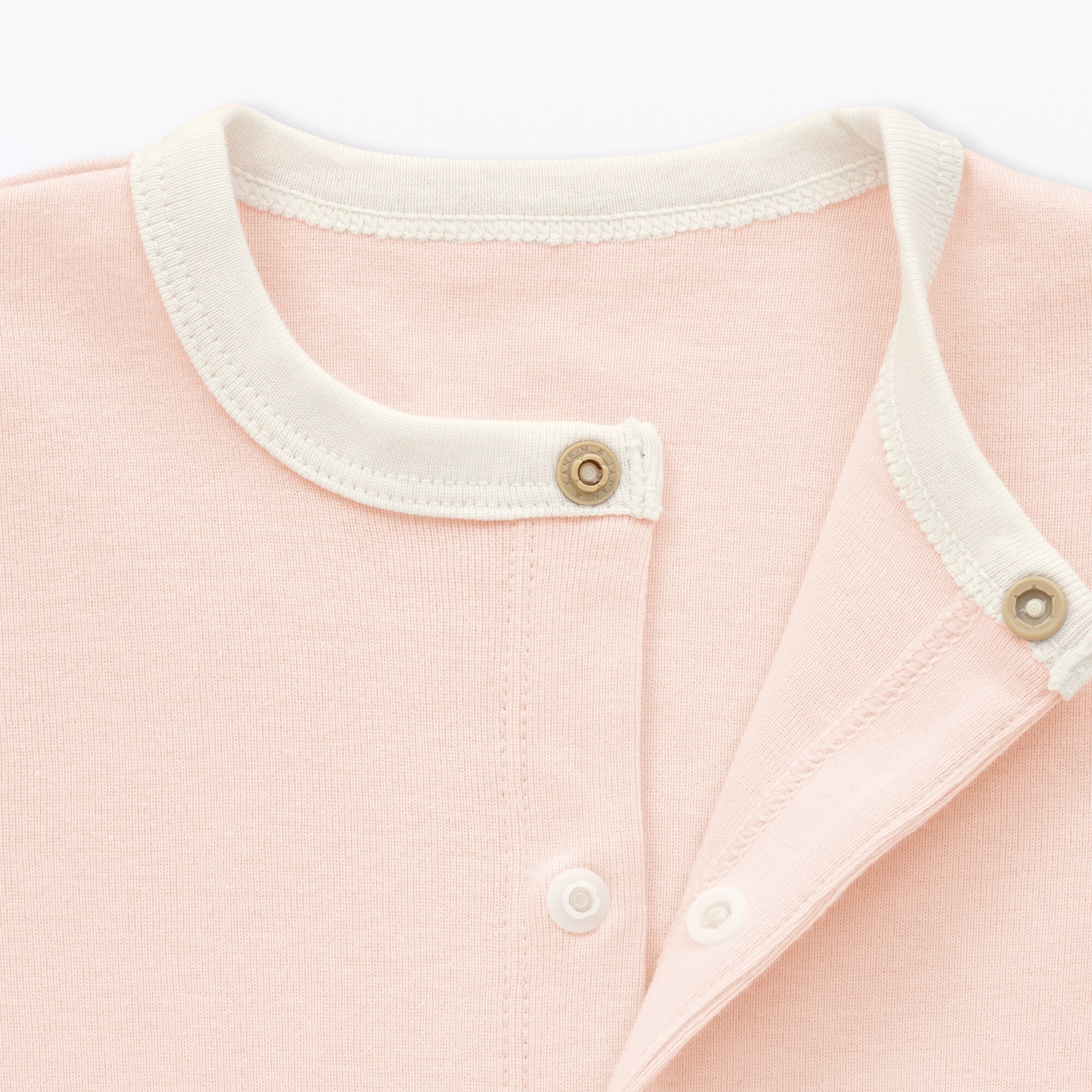 ベビー　脇に縫い目のないフライス編み長袖カバーオール