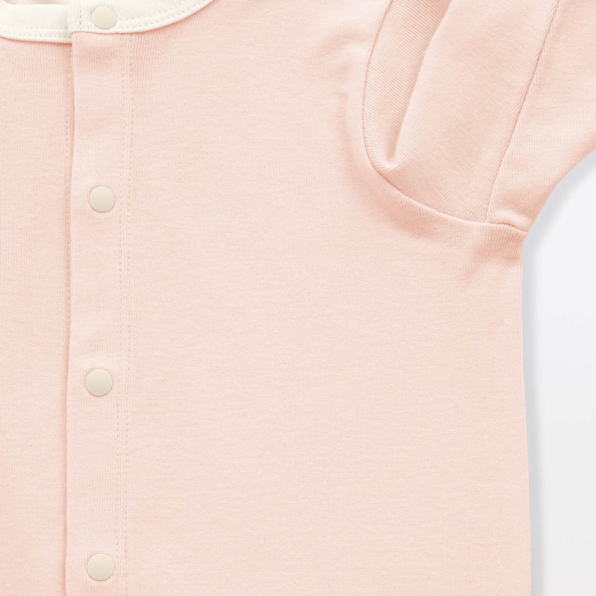 ベビー　脇に縫い目のないフライス編み長袖カバーオール