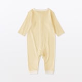 ベビー　脇に縫い目のないフライス編み長袖カバーオール