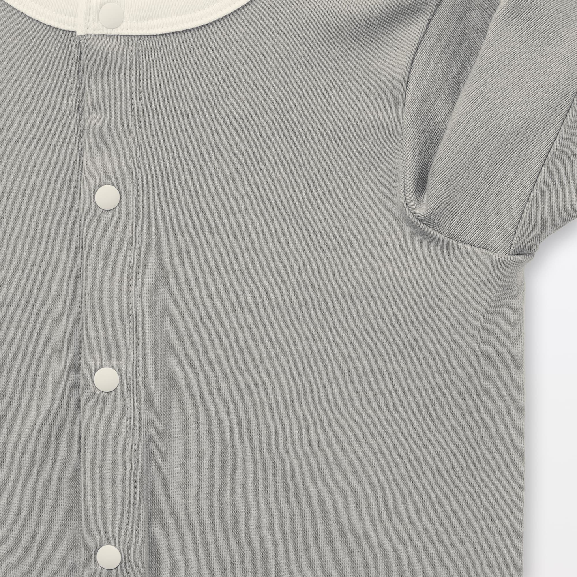 ベビー　脇に縫い目のないフライス編み長袖カバーオール