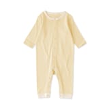 ベビー　脇に縫い目のないフライス編み長袖カバーオール