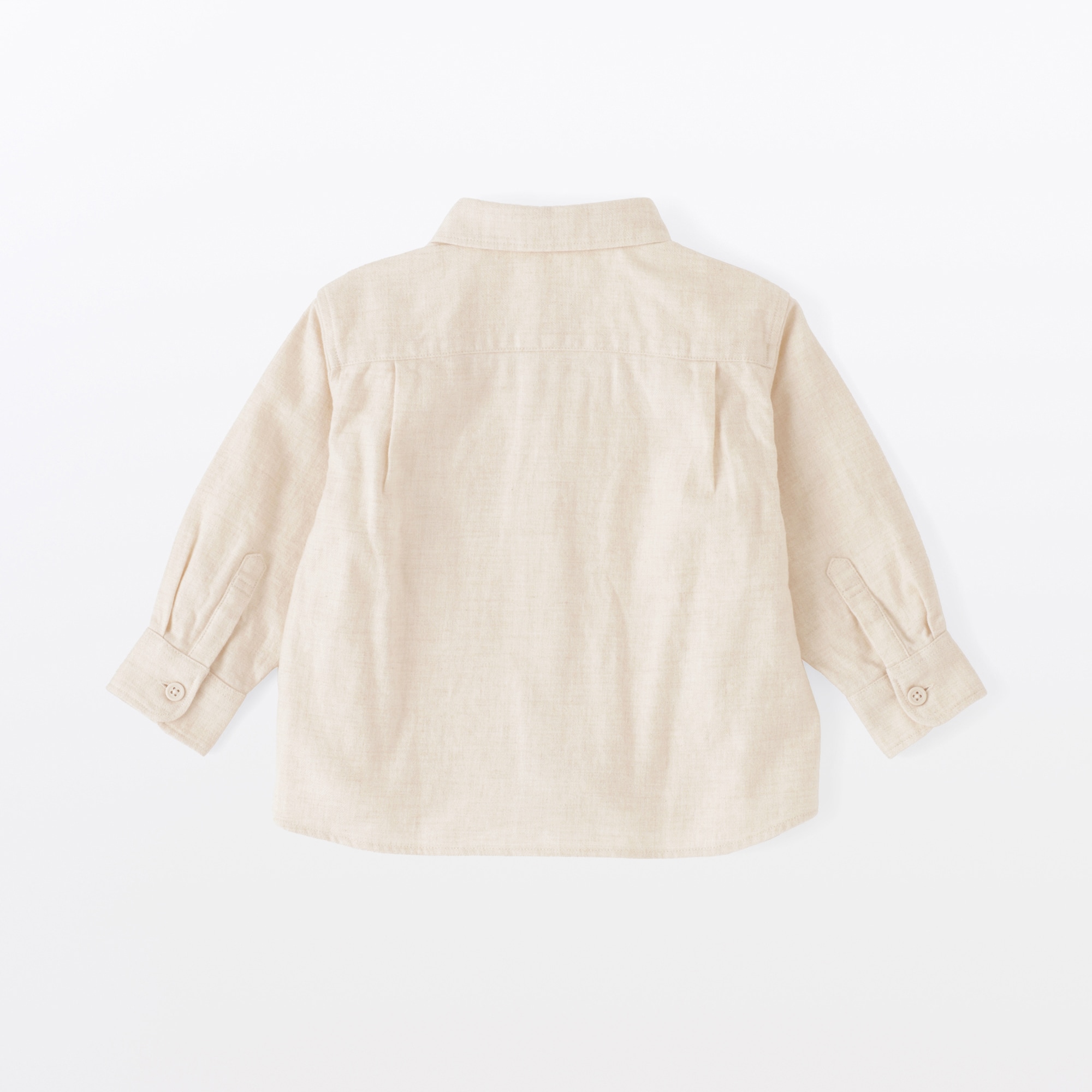 ベビー　両面起毛フランネルレギュラーカラー長袖シャツ
