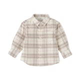 ベビー　両面起毛フランネルレギュラーカラー長袖シャツ