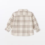 ベビー　両面起毛フランネルレギュラーカラー長袖シャツ