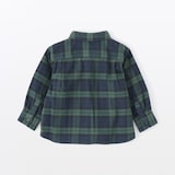 ベビー　両面起毛フランネルレギュラーカラー長袖シャツ