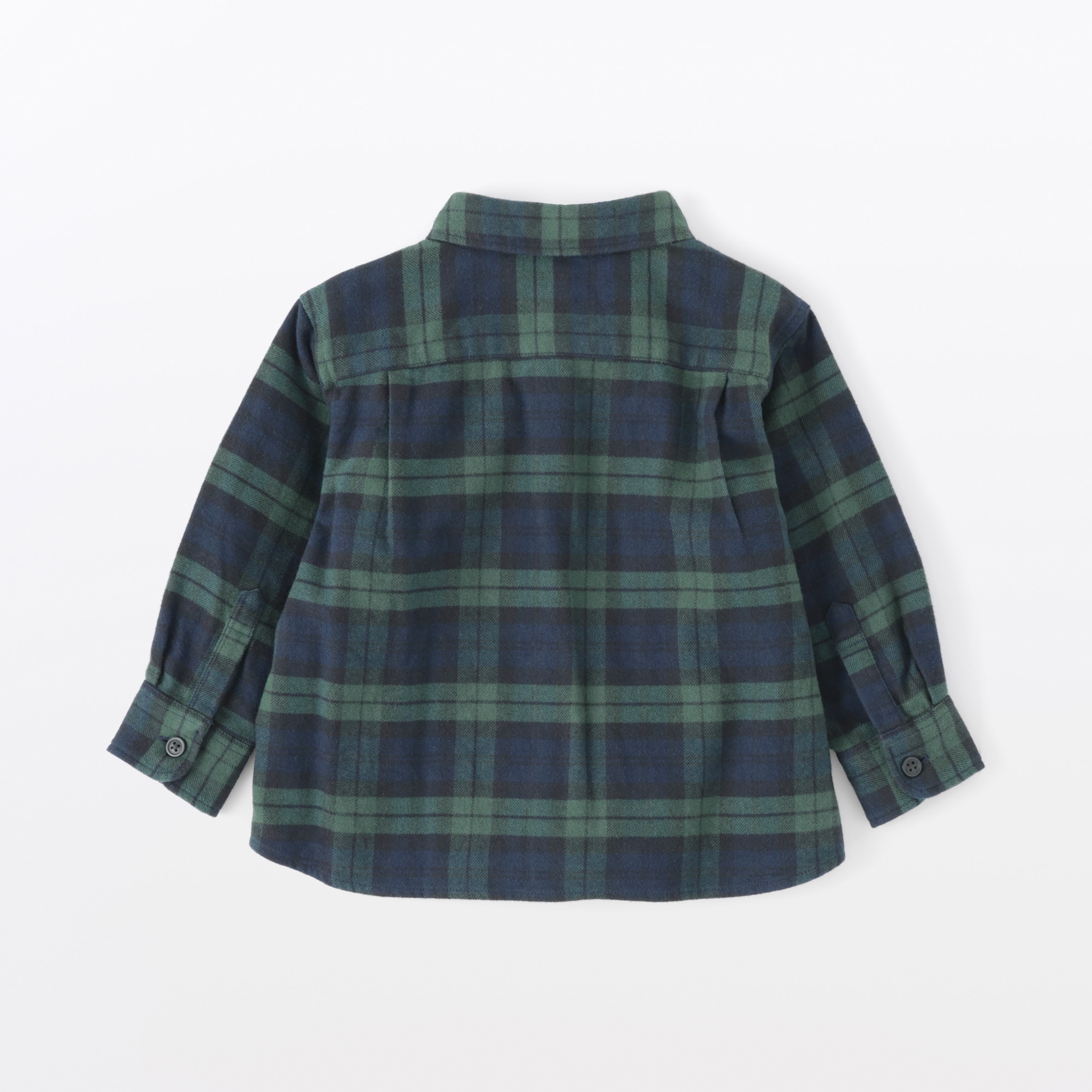 ベビー　両面起毛フランネルレギュラーカラー長袖シャツ