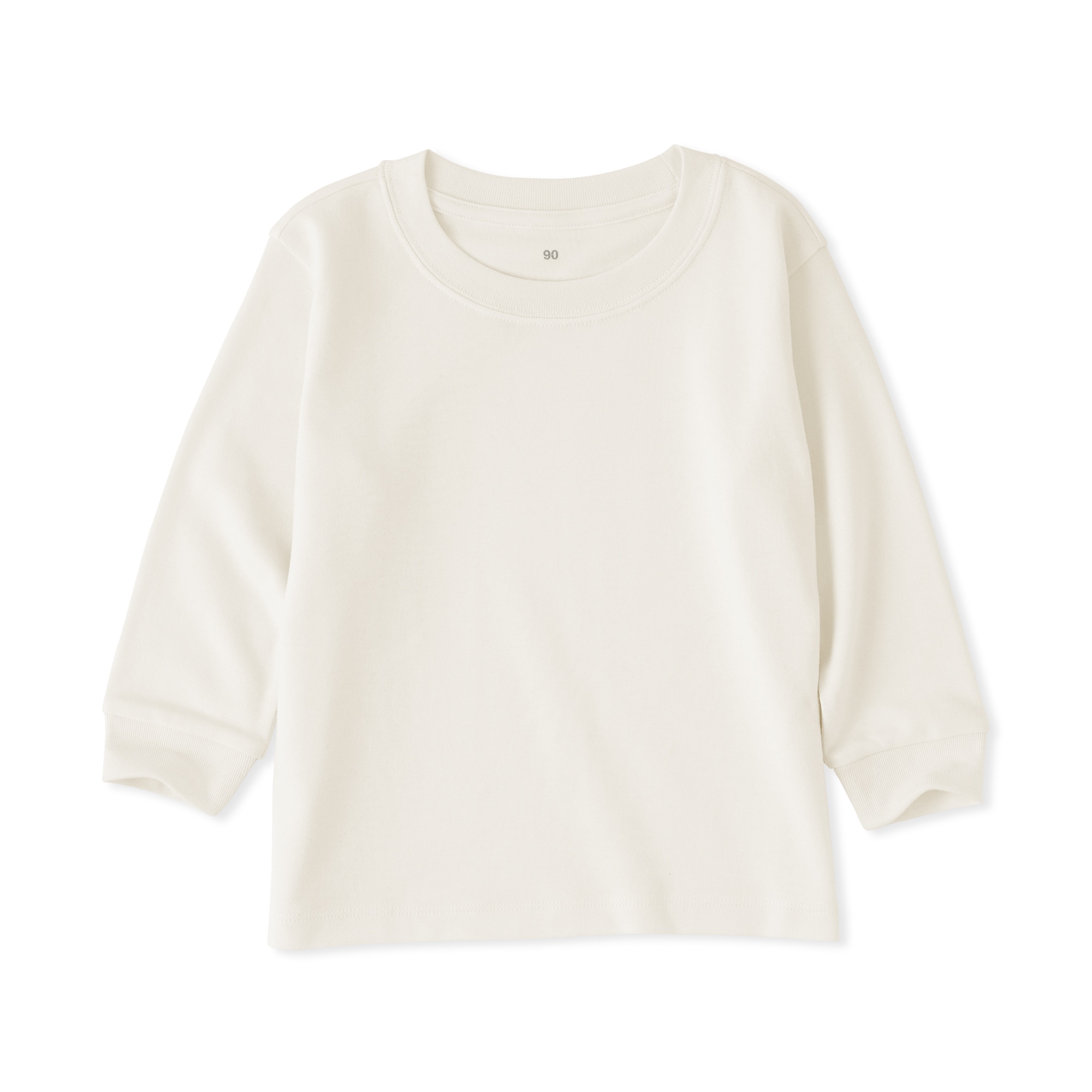 ベビー　あたまするっと　両面起毛クルーネック長袖Ｔシャツ