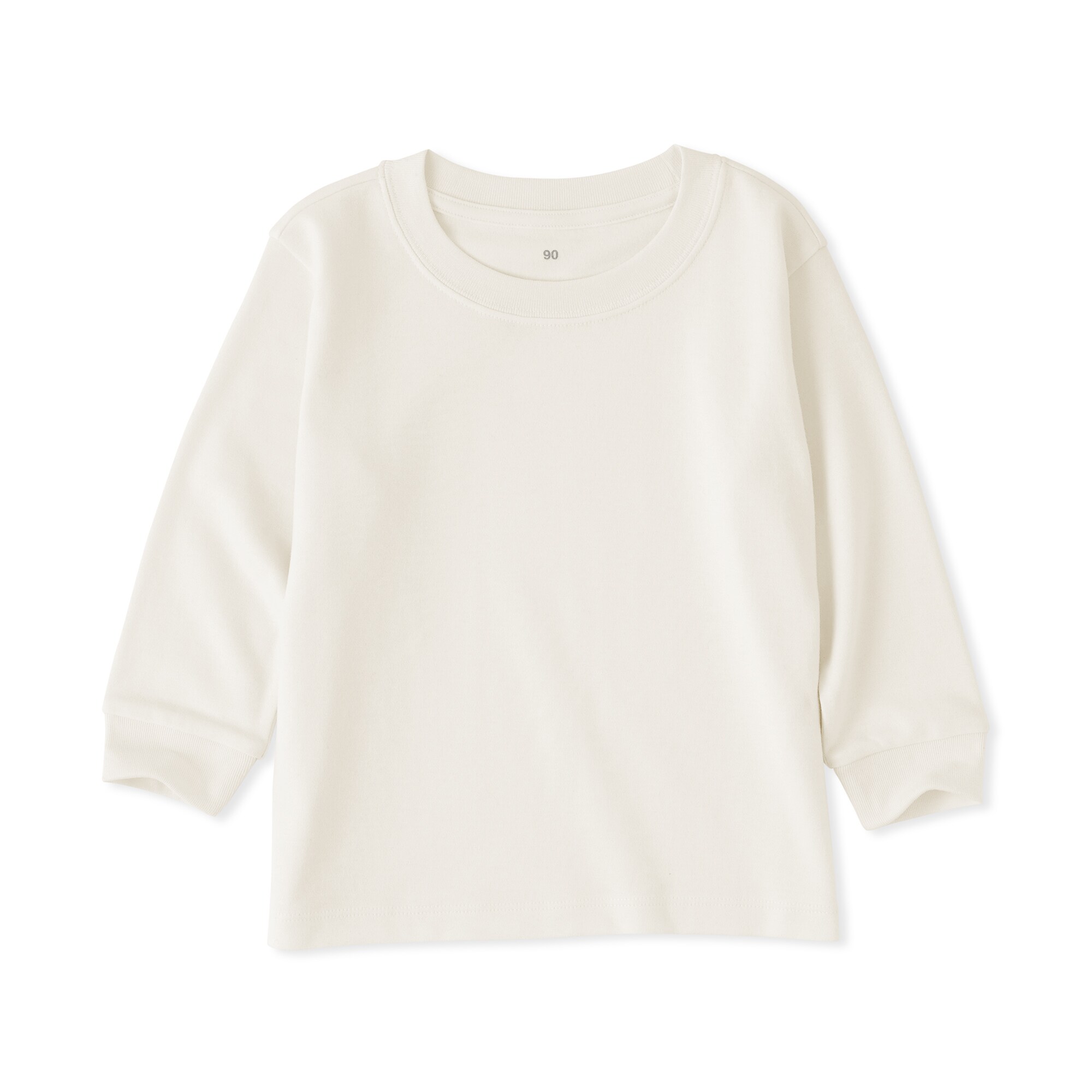 ベビー　あたまするっと　両面起毛クルーネック長袖Ｔシャツ