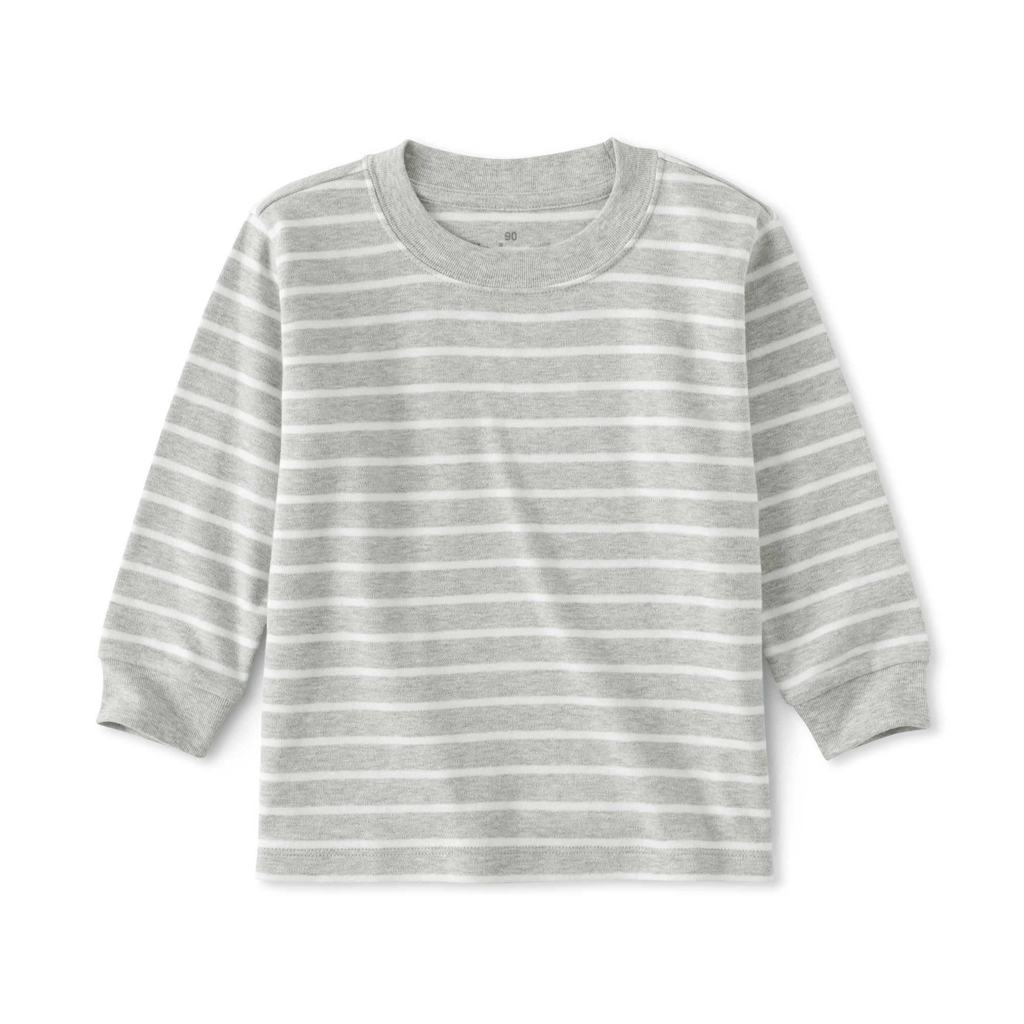 ベビー　あたまするっと　両面起毛クルーネック長袖Ｔシャツ